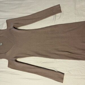 Charlotte Russe Taupe Long Sleeve Dress